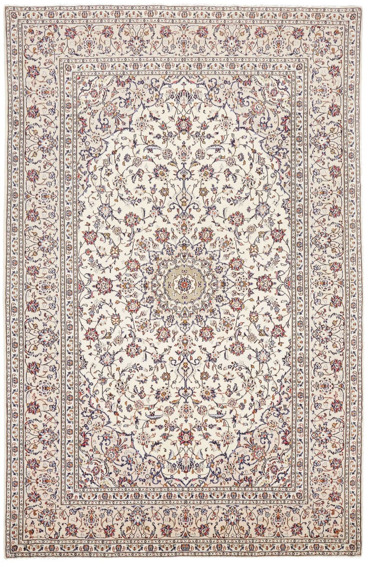 Perserteppich Kashan 196 x 299 cm Schurwolle handgeknüpft hochwertig