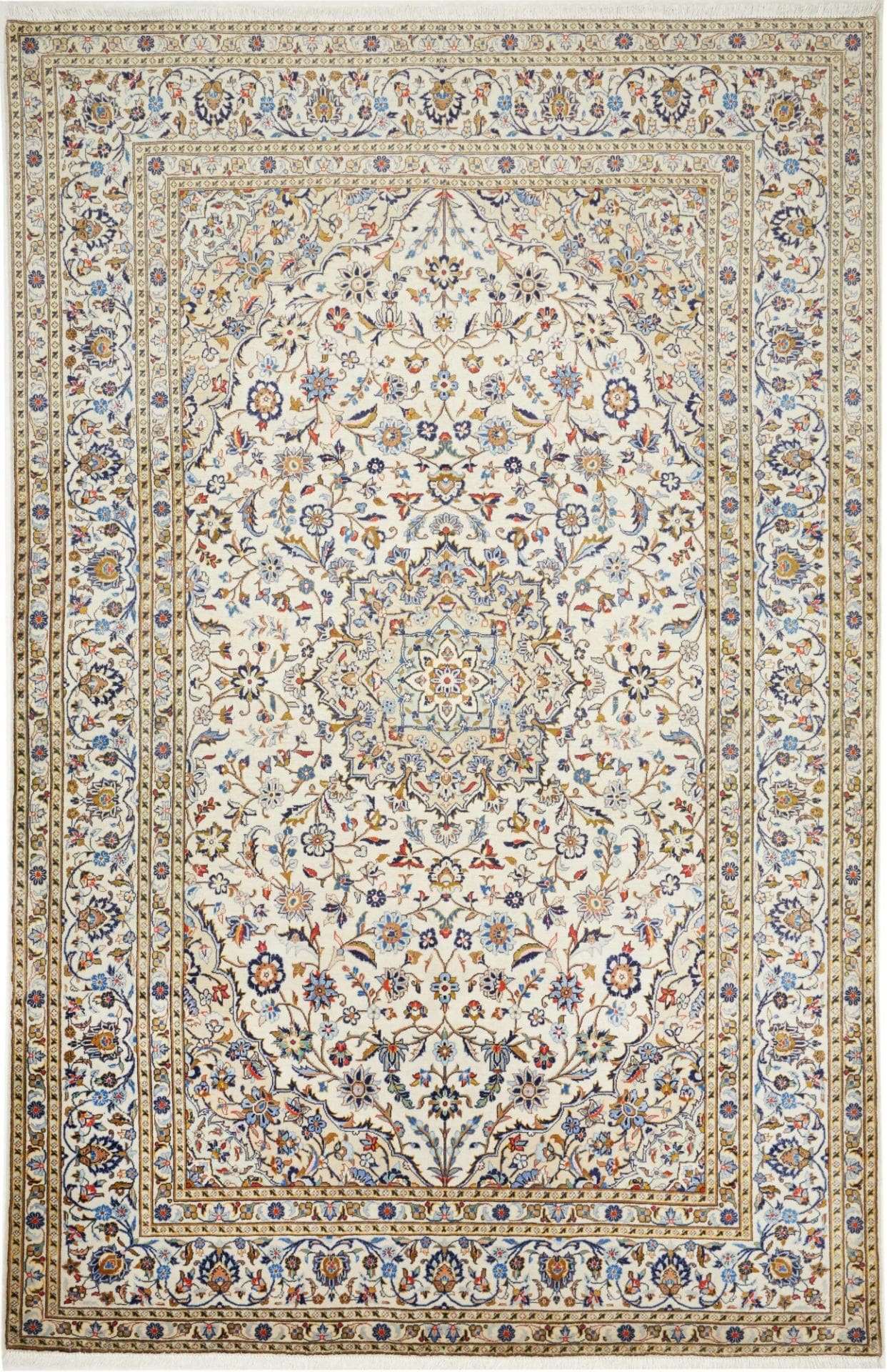 Perserteppich Kashan 199 x 302 cm Schurwolle handgeknüpft hochwertig