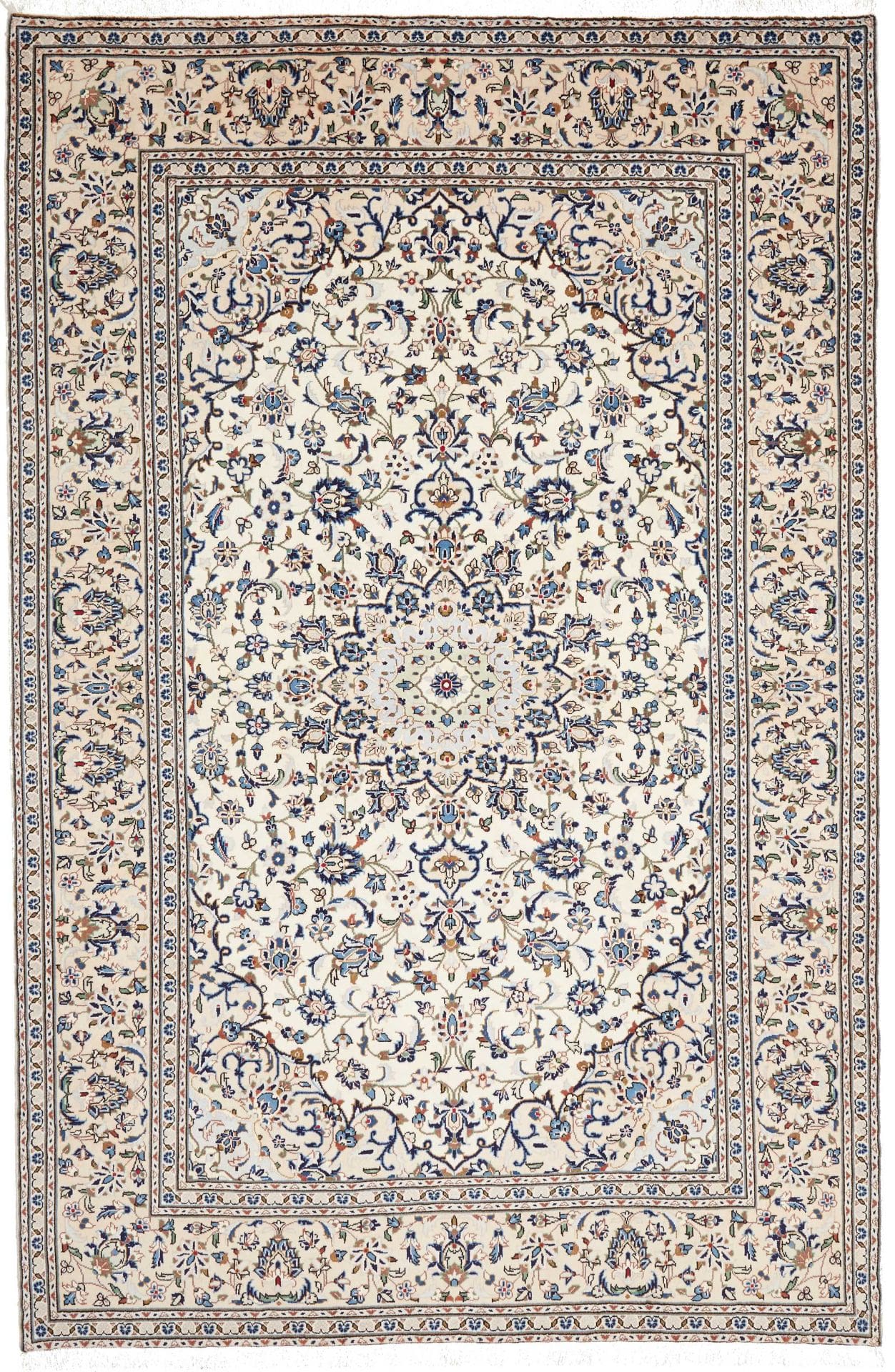 Perserteppich Kashan 199 x 302 cm Schurwolle handgeknüpft hochwertig