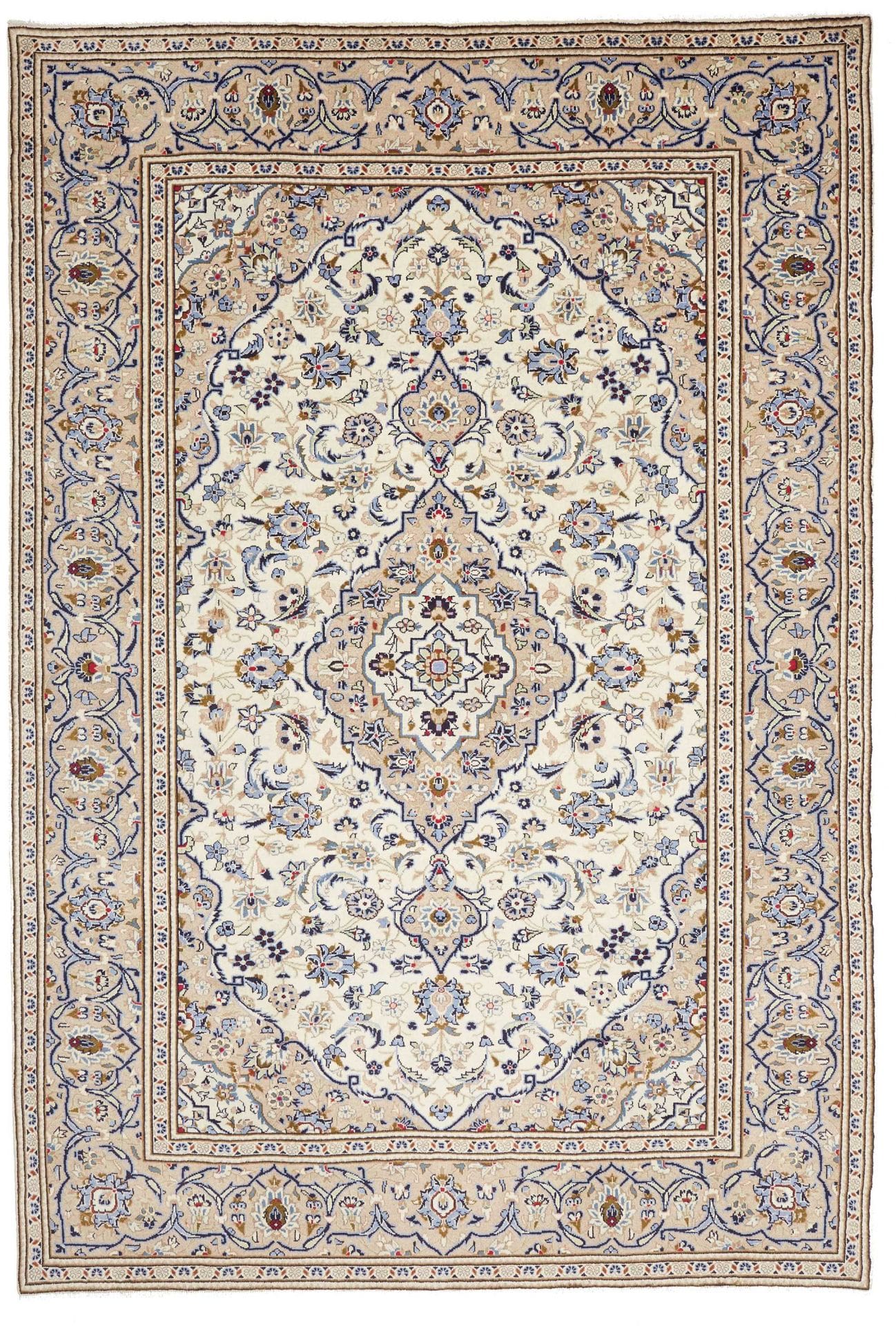 Perserteppich Kashan 201 x 291 cm Schurwolle handgeknüpft