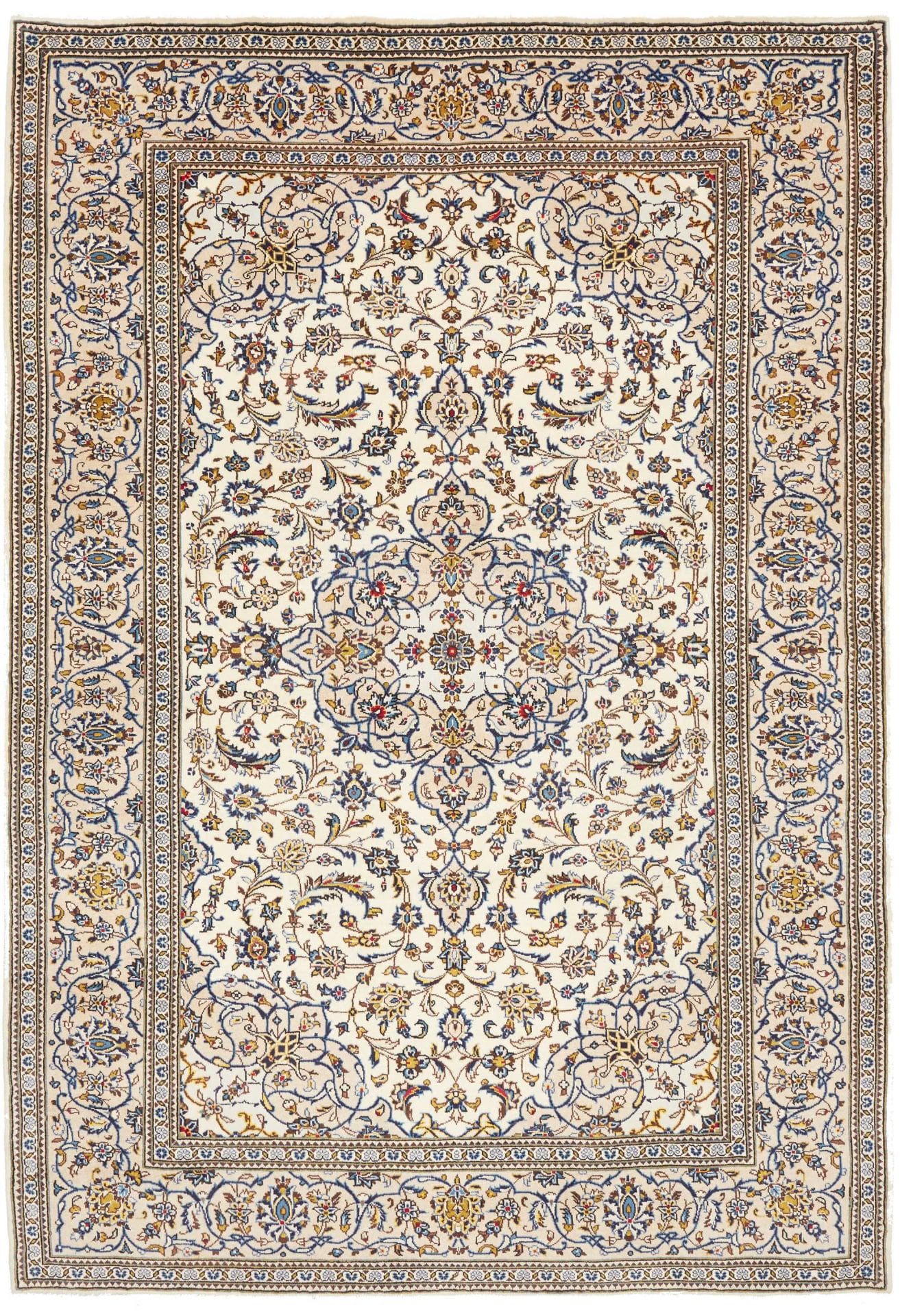Perserteppich Kashan 205 x 299 cm Schurwolle handgeknüpft klassisch