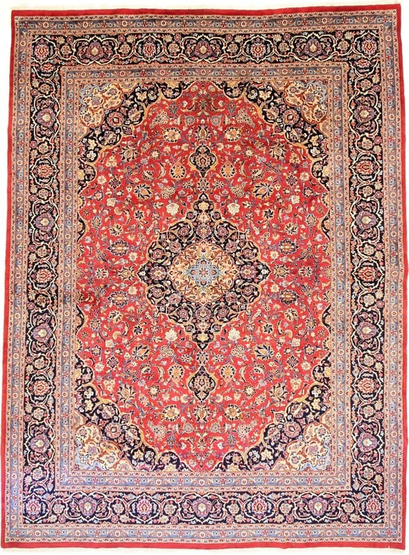 Perserteppich Mashad 408 x 300 cm Wolle handgeknüpft Rot