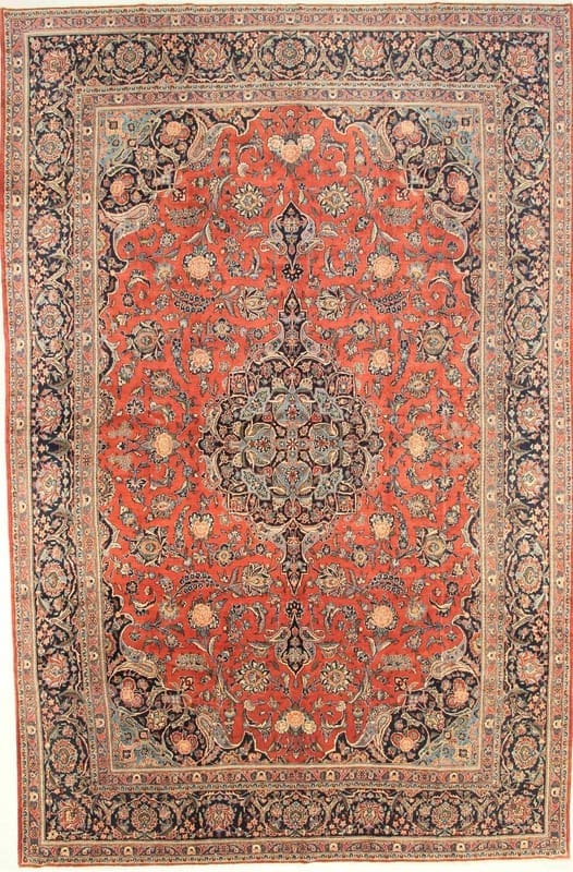 Perserteppich Antik 481 x 315 cm Wolle handgeknüpft rot-orange H1