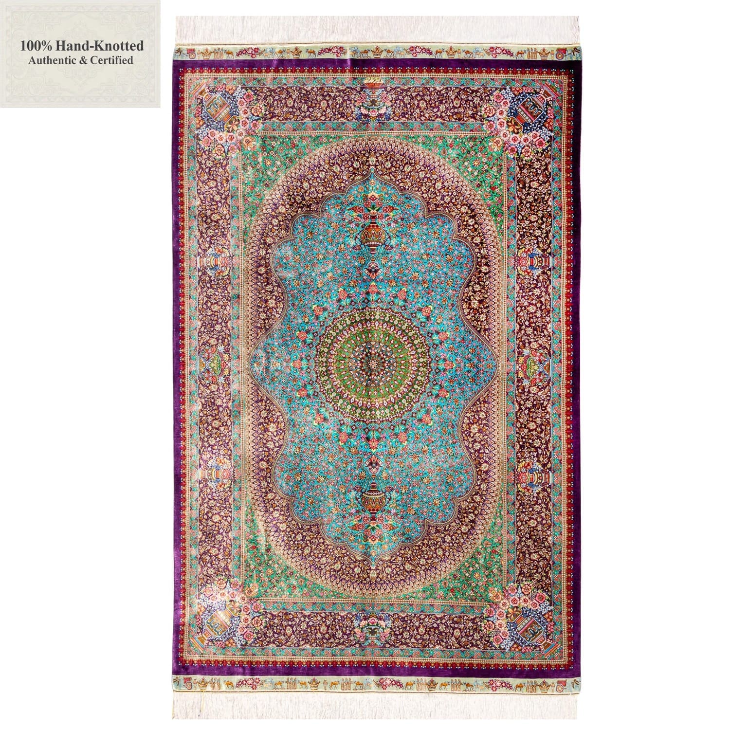 Perserteppich Iran 300 x 300 cm Seide handgeknüpft Latchi Design