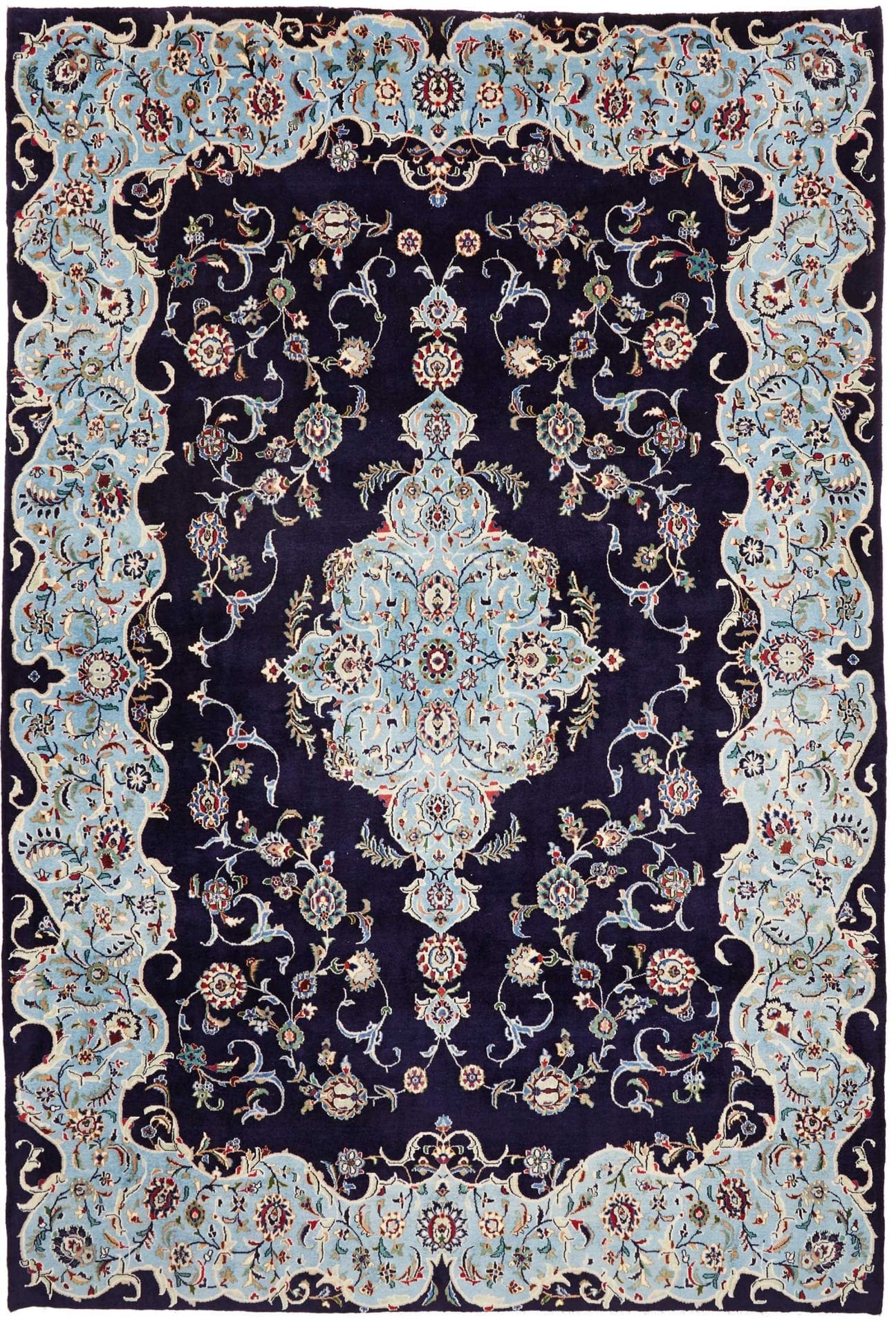 Perserteppich Kashan 217 x 321 cm Schurwolle handgeknüpft