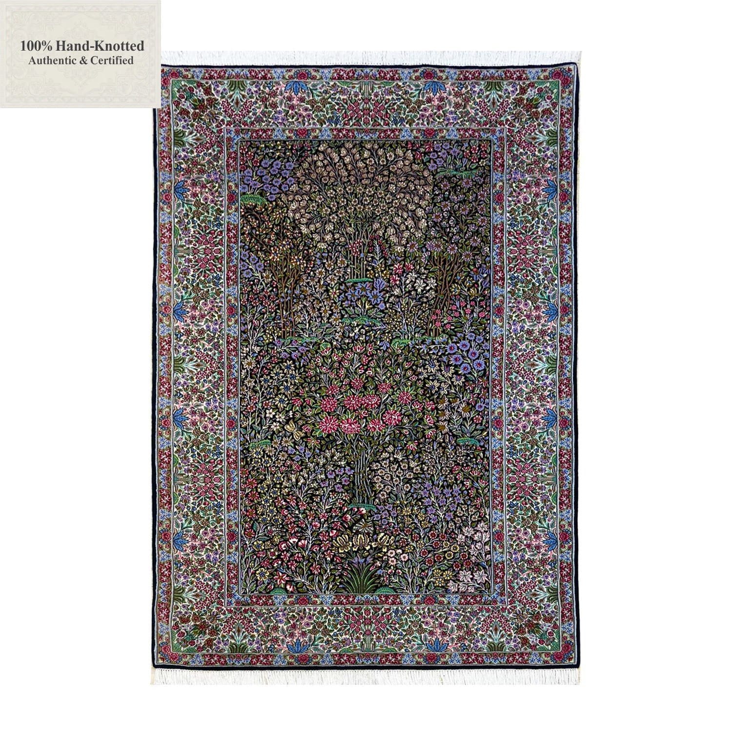 Perserteppich Kerman 241 x 159 cm Schurwolle handgeknüpft H1