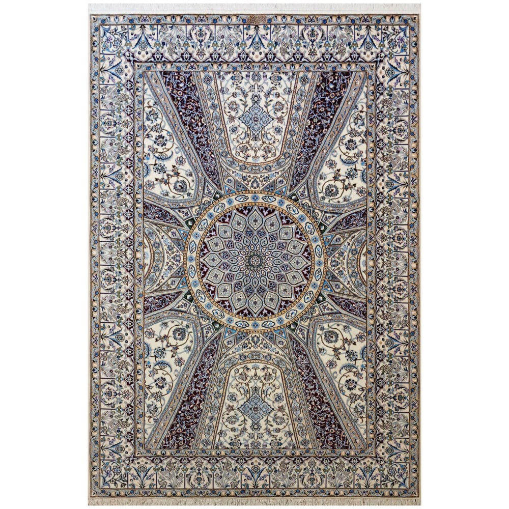 Perserteppich Nain 160 x 240 cm Seide handgeknüpft – floral