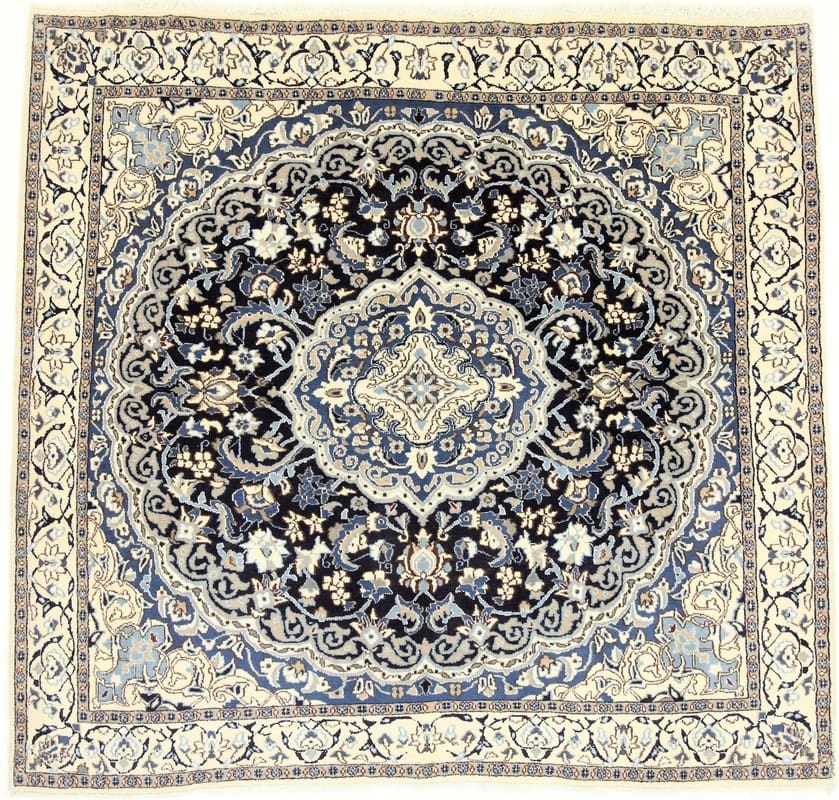 Perserteppich Nain 187 x 194 cm Wolle handgeknüpft quadratisch H1