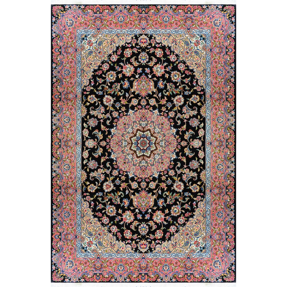 Perserteppich Nain 210 x 300 cm Seide handgeknüpft mit Muster