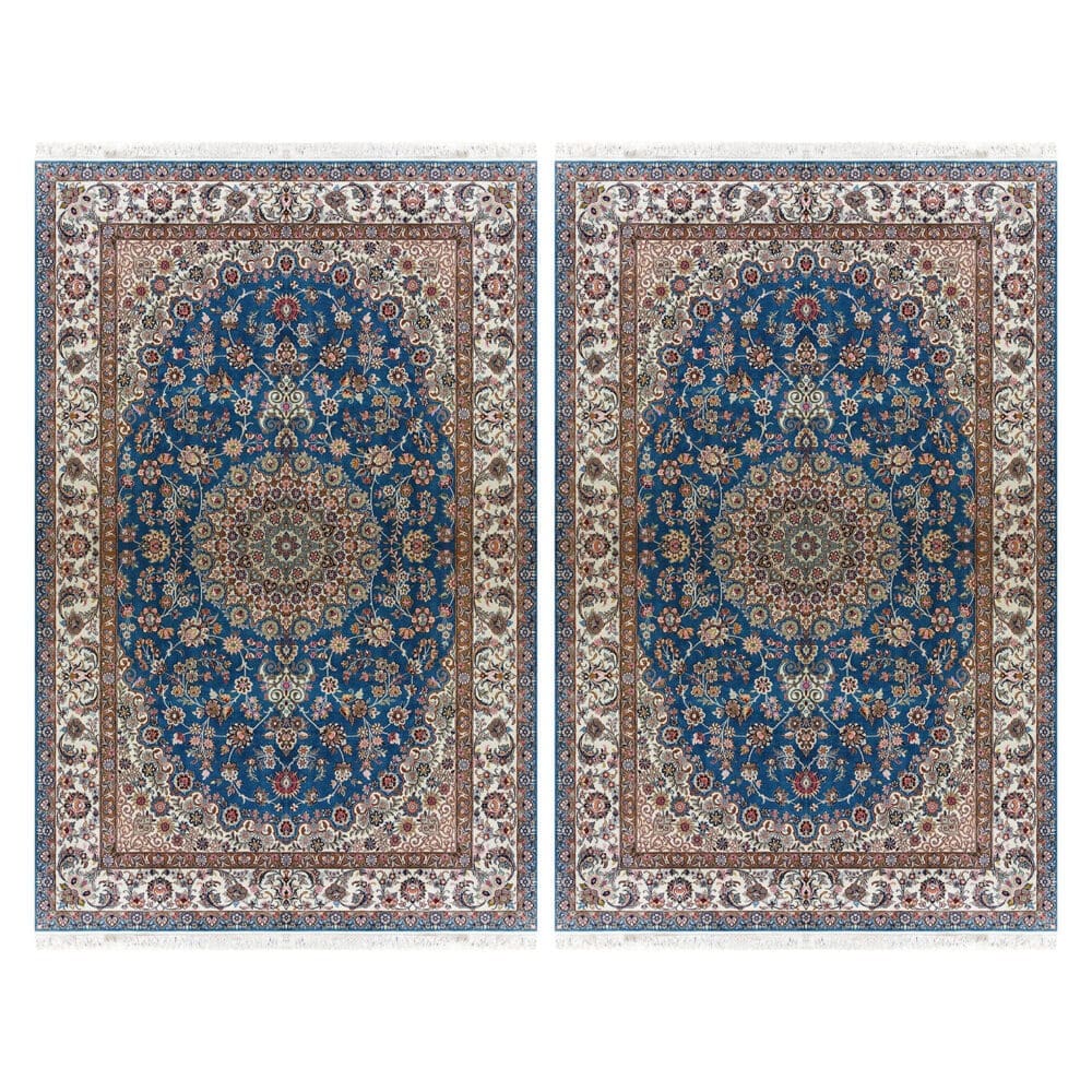 Perserteppich Nain 305 x 204 cm Seide handgeknüpft Lachs & Rosé