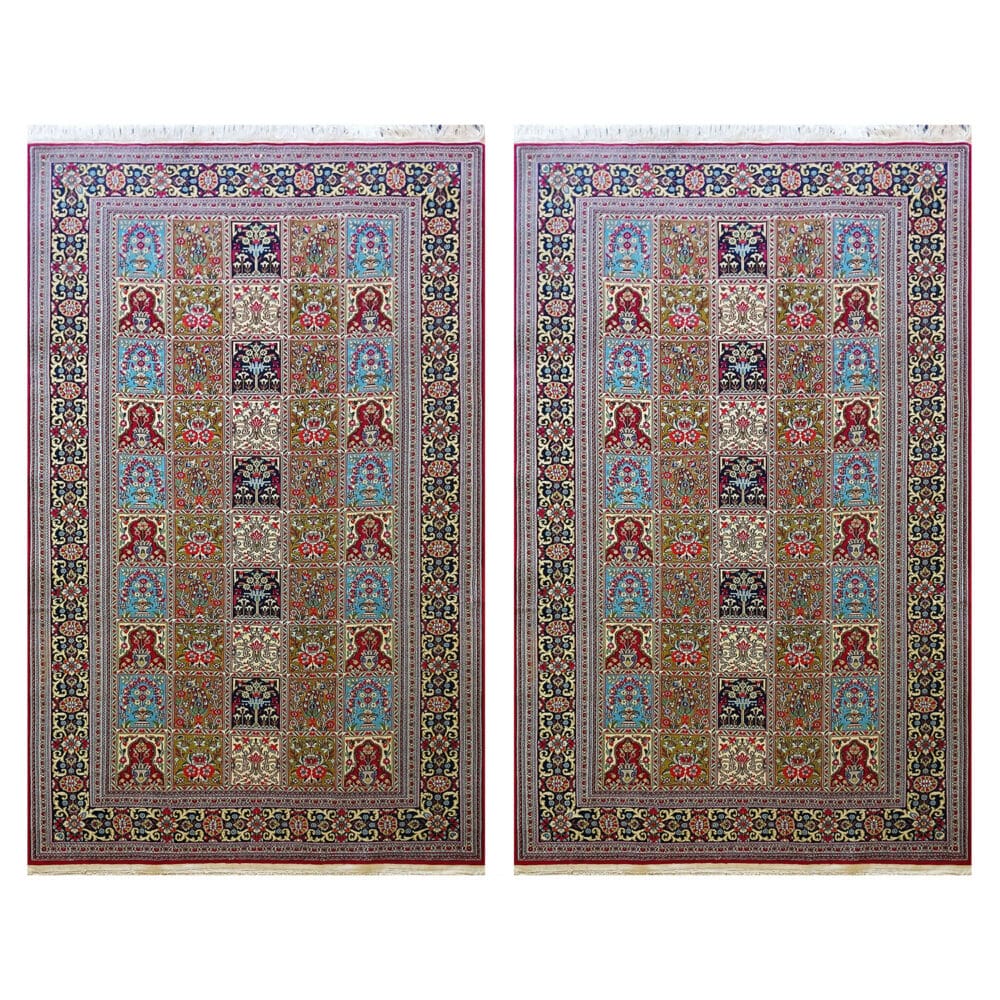 Paar (2x Set) Perserteppich Qom 260 x 160 cm 45Raj Korkwolle H1