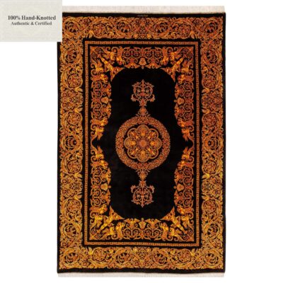 Perserteppich Qom 300 x 200 cm Seide handgeknüpft Versace-Design