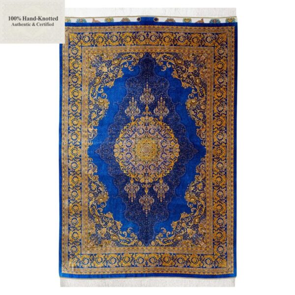 Perserteppich Qom 140 x 200 cm Seide 80 Raj 1.2 Mio. Knoten/Qm handgeknüpft "Sedighian" signiert H1