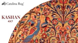 Antiker persischer Manchester-Woll-Kashan-Teppich 4x7 Größe