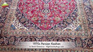 Benutzerdefinierter Bereichsteppich, persischer Kashan-Teppich aus den 1970er Jahren - High Country Rugs