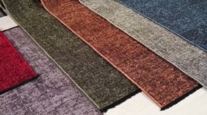 Chenille Teppich Baumwolle, Boho-Stil, Vintage, Kurzflor, rutschfest & weich, einfarbig meliert