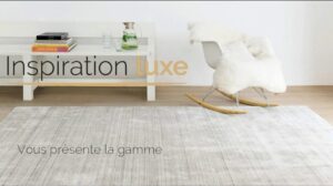 Grauer Teppich aus Wolle und Viskose Transform von Ligne Pure