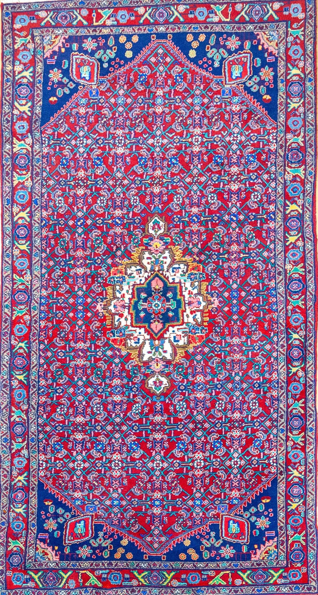 NEU Hamadan 300x135cm Handgeknüpfter Perserteppich W1(#455) seltene Größe Vintage