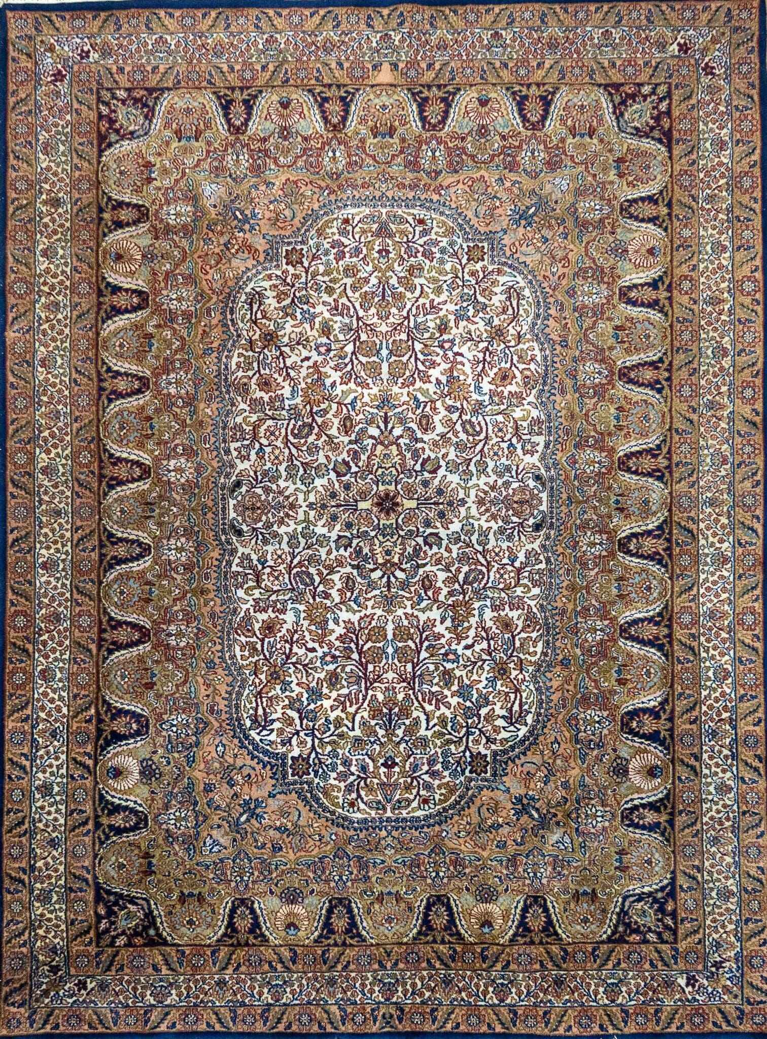 (Verkauft) 240x175cm Handgeknüpfter Orientteppich W1(#457) Indo Kerman Top Zustand