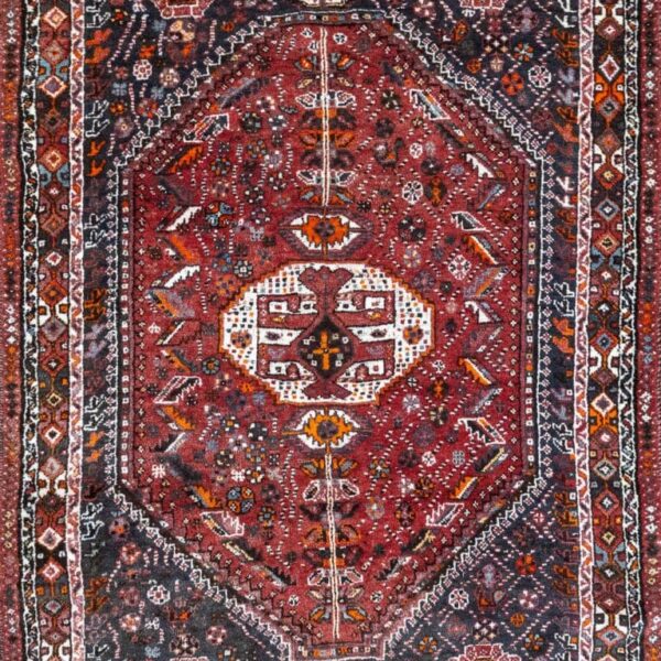 203x147cm Handgeknüpfter Perserteppich W1(#460) Shiraz Ghashghai Nomadenteppich Schurwolle auf Schurwolle