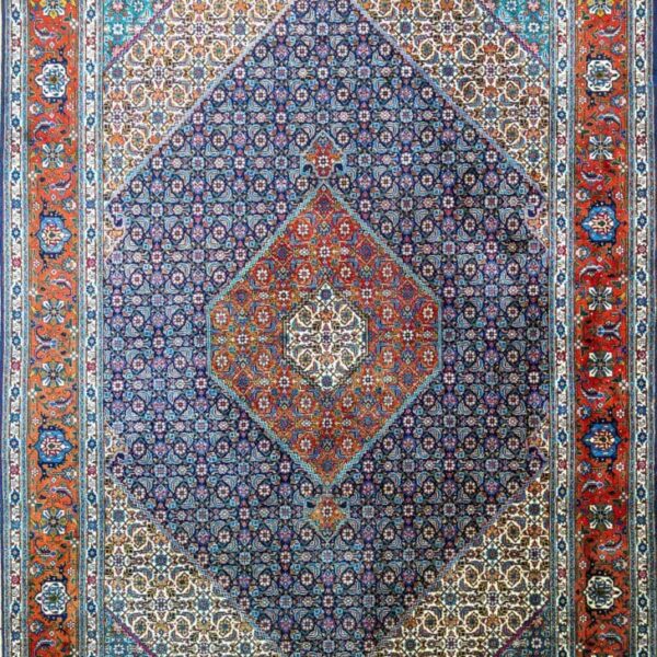 348x247cm Handgeknüpfter Perserteppich W1(#462) Täbriz Fisch Must (Mahi) rare Farben