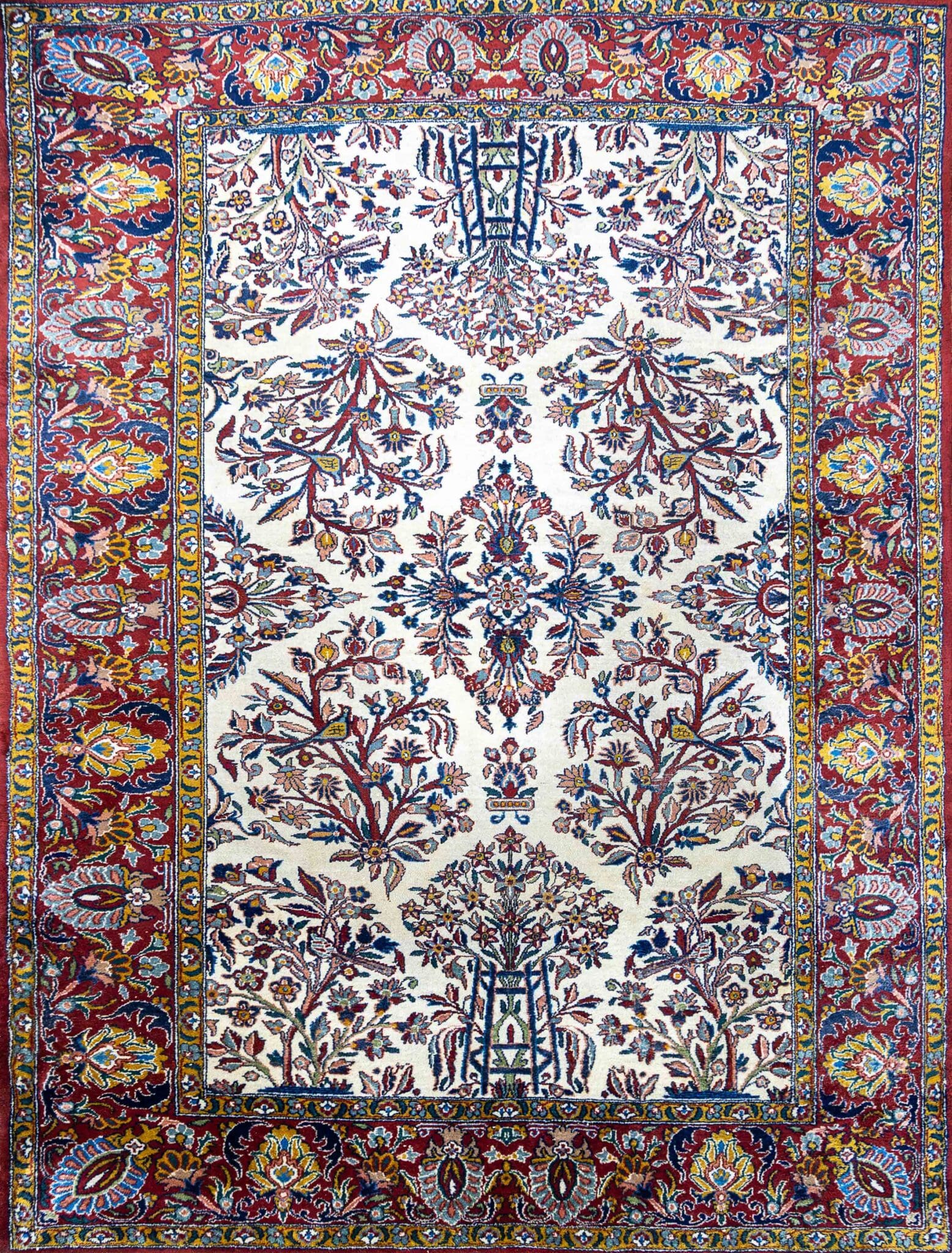270x202cm Handgeknüpfter Indo Tabriz Orientteppich W1(#464) mit Patina