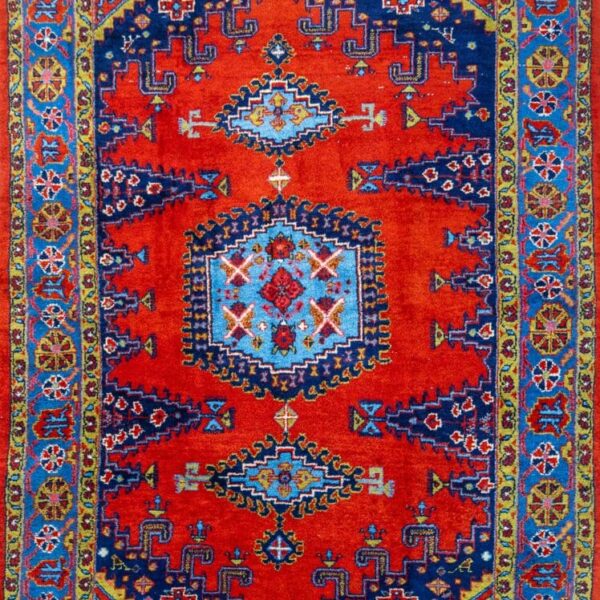 220x165cm Vintage Handgeknüpfter Sarough Farahan Perserteppich W1(#470) PATINA
