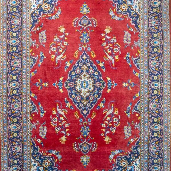 320x230cm Vintage Kashan Handgeknüpfter Perserteppich seltenes Muster W1(#475)