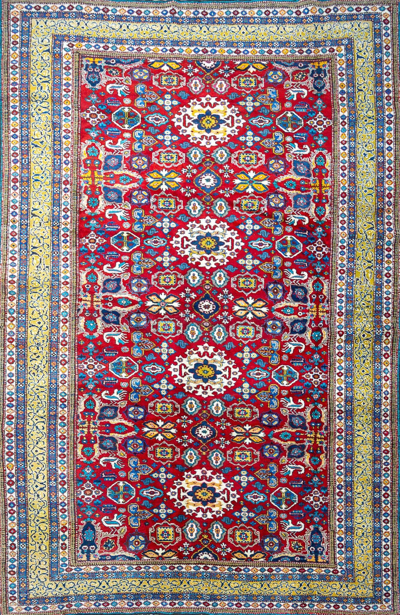 337x222cm Vintage Ardebil Iran Handgeknüpfter Perserteppich W1(#477) Unikat