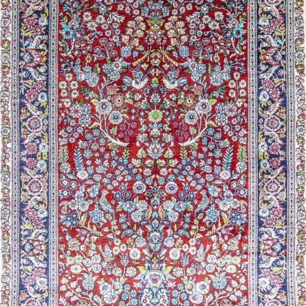 124x77cm Hereke Seidenteppich ca. 1 Mio. Knoten/Qm Seide auf Seide geknüpft Orientteppich W1(#482)