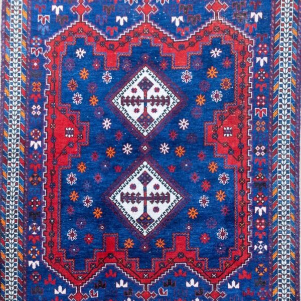180x140cm Handgeknüpfter Perserteppich Afshar W1(#453) PATINA 60-70 Jahre alt