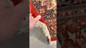 Seltene Wolle Qom Perserteppich: Wollhöhe und Seidenunterlage Teppich