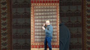 Turkmenischer Stammesläufer mit handgewebtem Wollteppich aus Turkmenistan