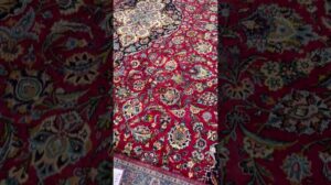Kashan-Woll- und Seiden-Handgeknüpfter Perserteppich