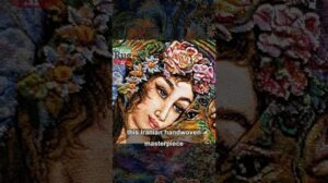 Kreis des Lebens | Wandbehängte Tabriz-Bildteppich