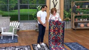 Nourison Home Modern Damask Druck Innen-/Außen-Teppich bei QVC