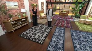 Nourison Home Modern Damastdruck Innen-/Außenläufer bei QVC