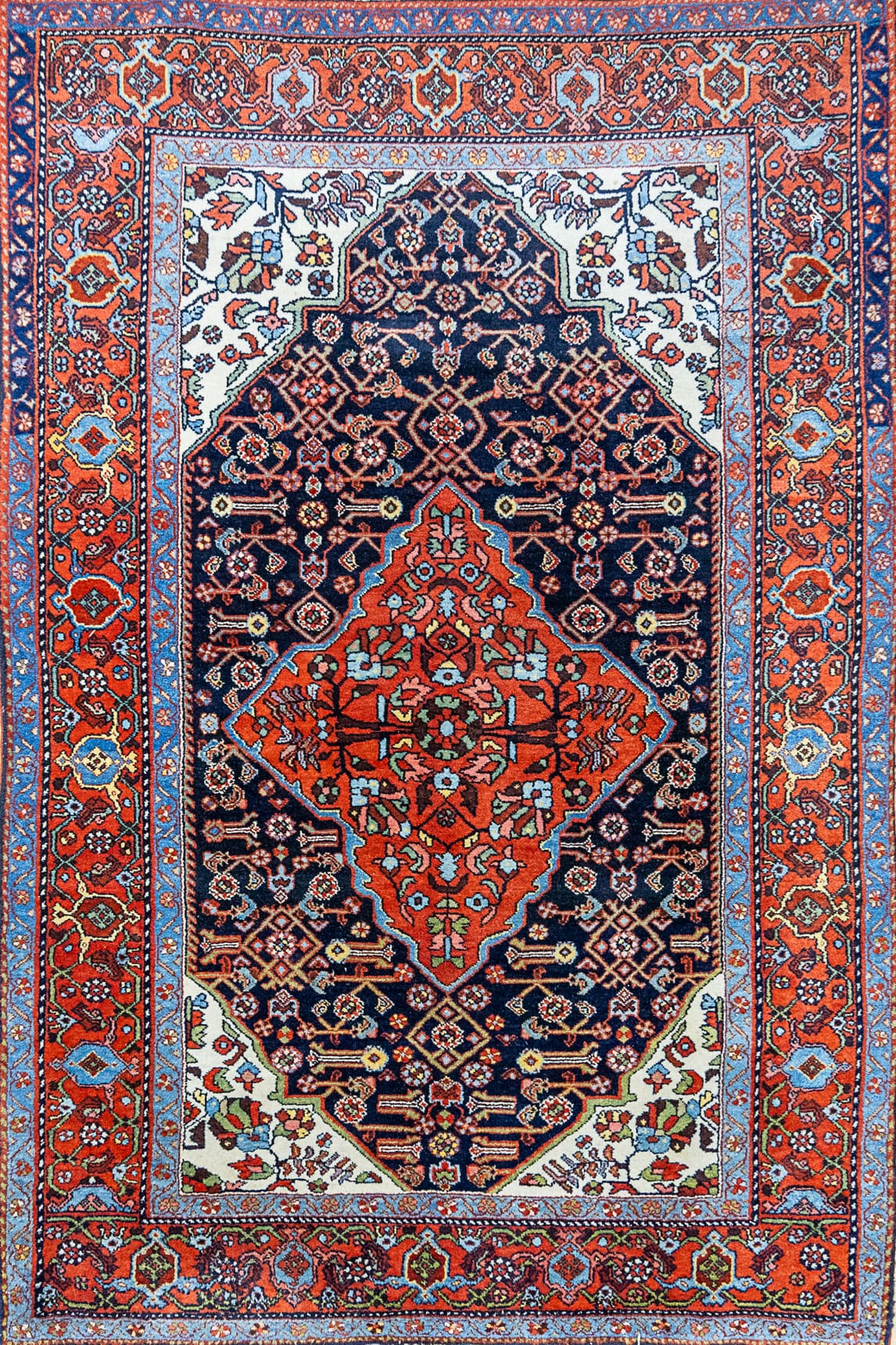 207x141cm Hamadan Handgeknüpfter Perserteppich W1(#484)