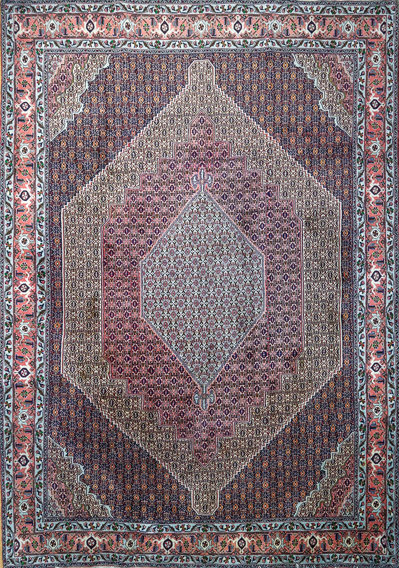 359x252cm Senneh Kuridsch Bidjar Handgeknüpfter Perserteppich W1(#491)