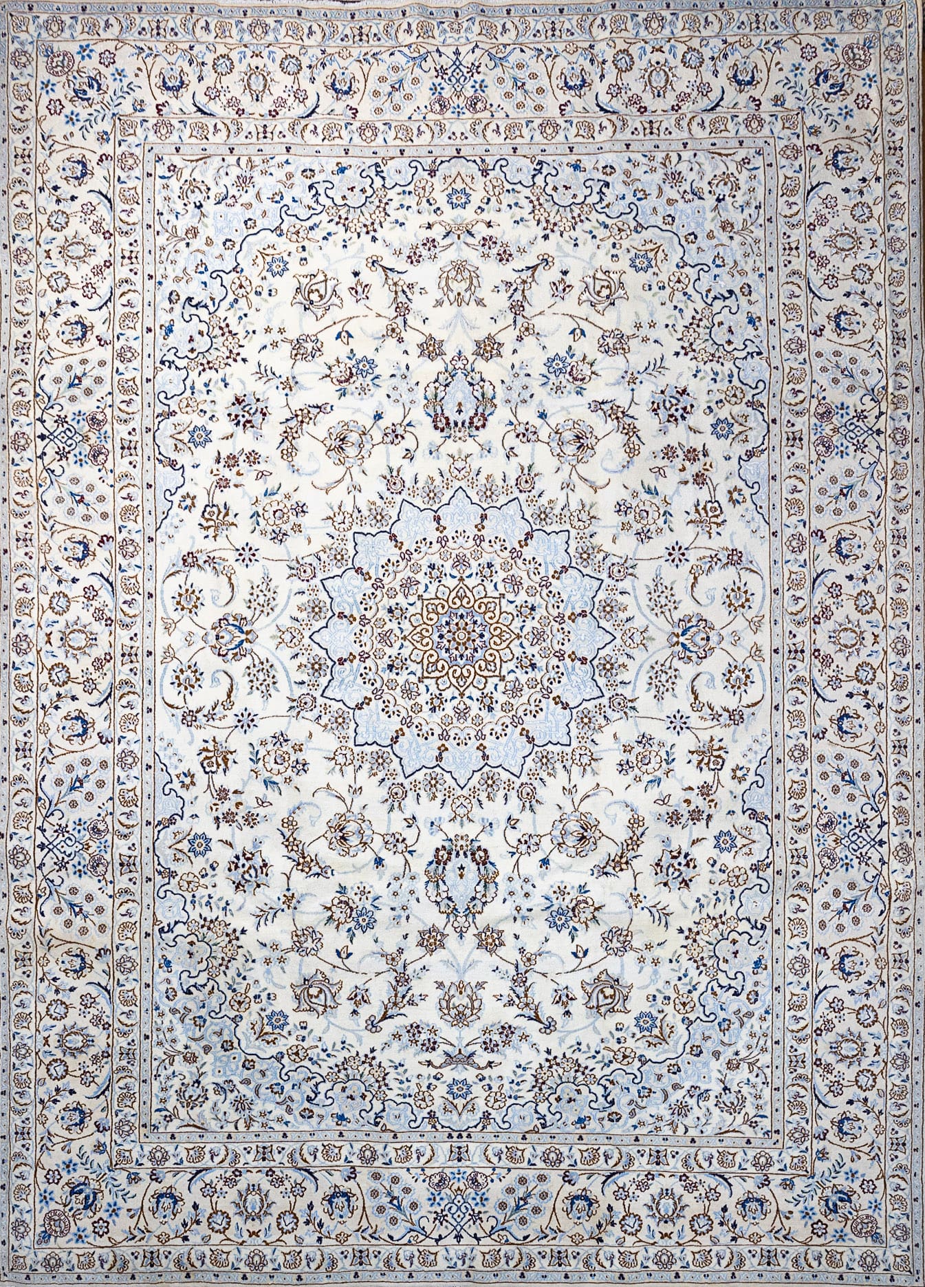 355x255cm Nain 9La mit Seide Handgeknüpfter Perserteppich W1(#493)