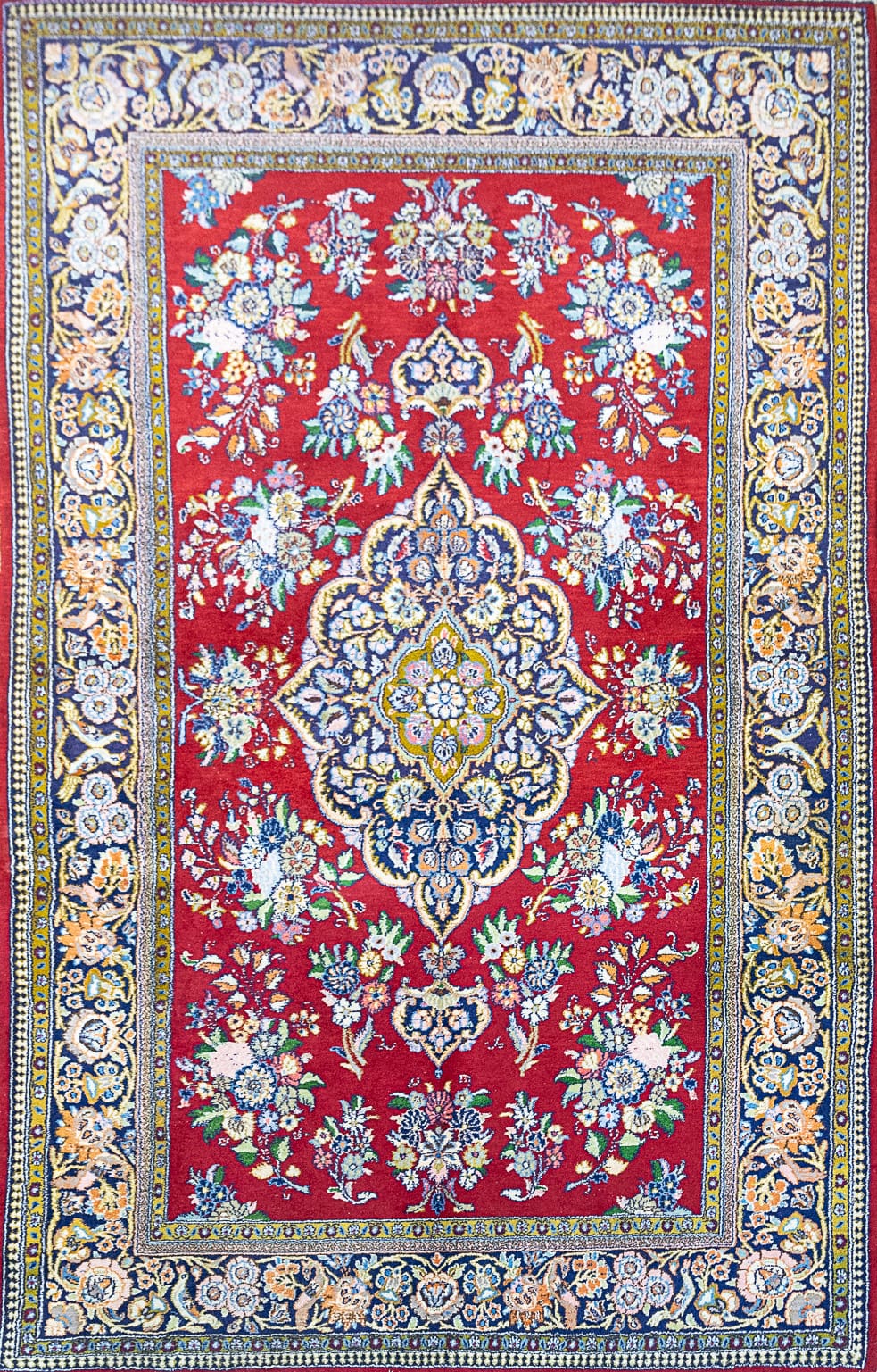 225x142cm Ghom feiner Schurwolle Korkwolle Handgeknüpfter Perserteppich W1(#487)