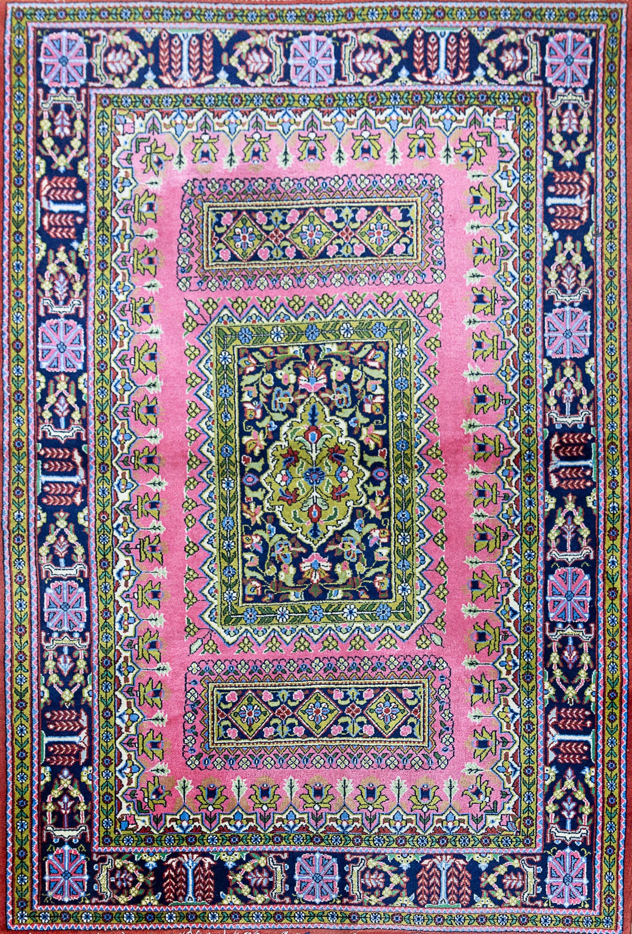 155x106cm Ghom Korkwolle feiner Schurwolle Handgeknüpfter Perserteppich W1(#489)