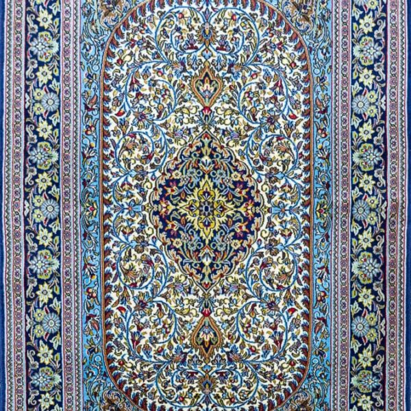 164x106cm Ghom Korkwolle feiner Schurwolle Handgeknüpfter Perserteppich W1(#490)