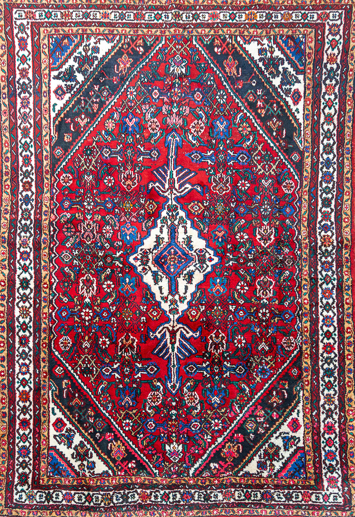 277x190cm Hamadan Handgeknüpfter Perserteppich W1(#497)