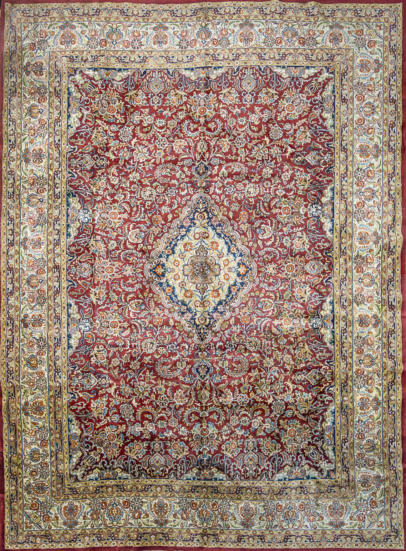 340x253cm Indo Kashan Handgeknüpfter Orientteppich 420000 Knoten/Qm W1(#500)