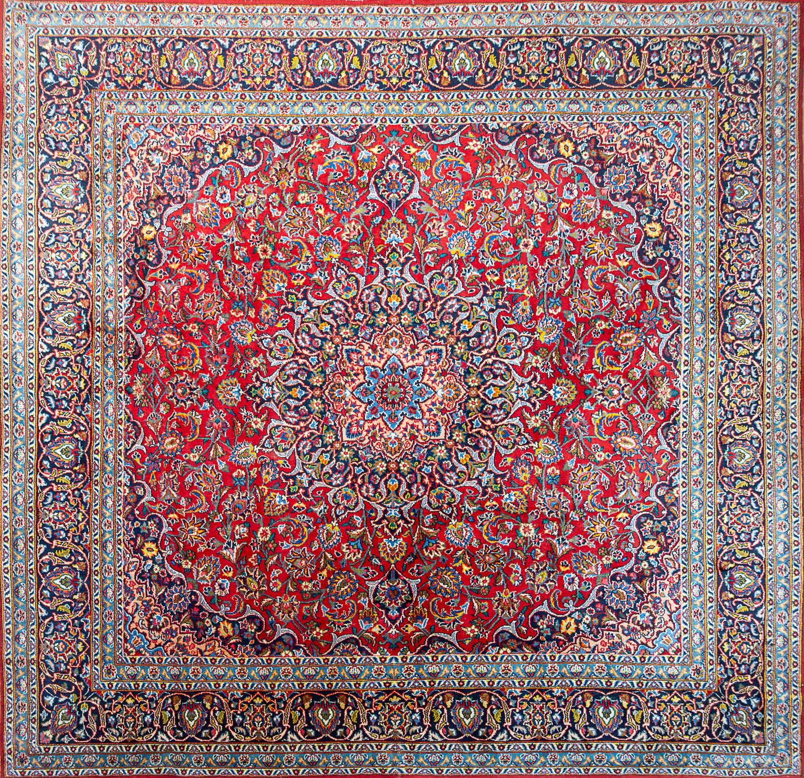 285x260cm Kashan Handgeknüpfter Perserteppich W1(#495)