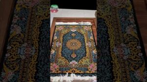 Persischer Goldteppich aus Seide QOM handgefertigt 1×1,5 m 3,28×4,92 ft #2112