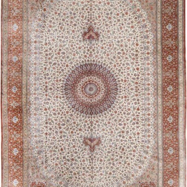 Perserteppich Ghom 395 x 619 cm Seide handgeknüpft exklusiv "Ahmadi" - Ghom signiert H1