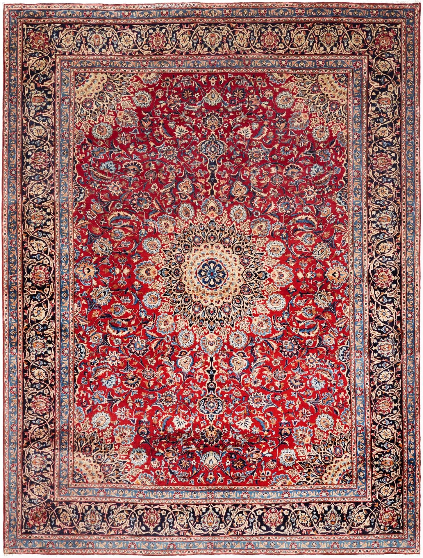 Perserteppich Kashan 257 x 336 cm Schurwolle handgeknüpft hochwertig