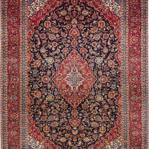 Perserteppich Kashan 301 x 419 cm Schurwolle handgeknüpft strapazierfähig